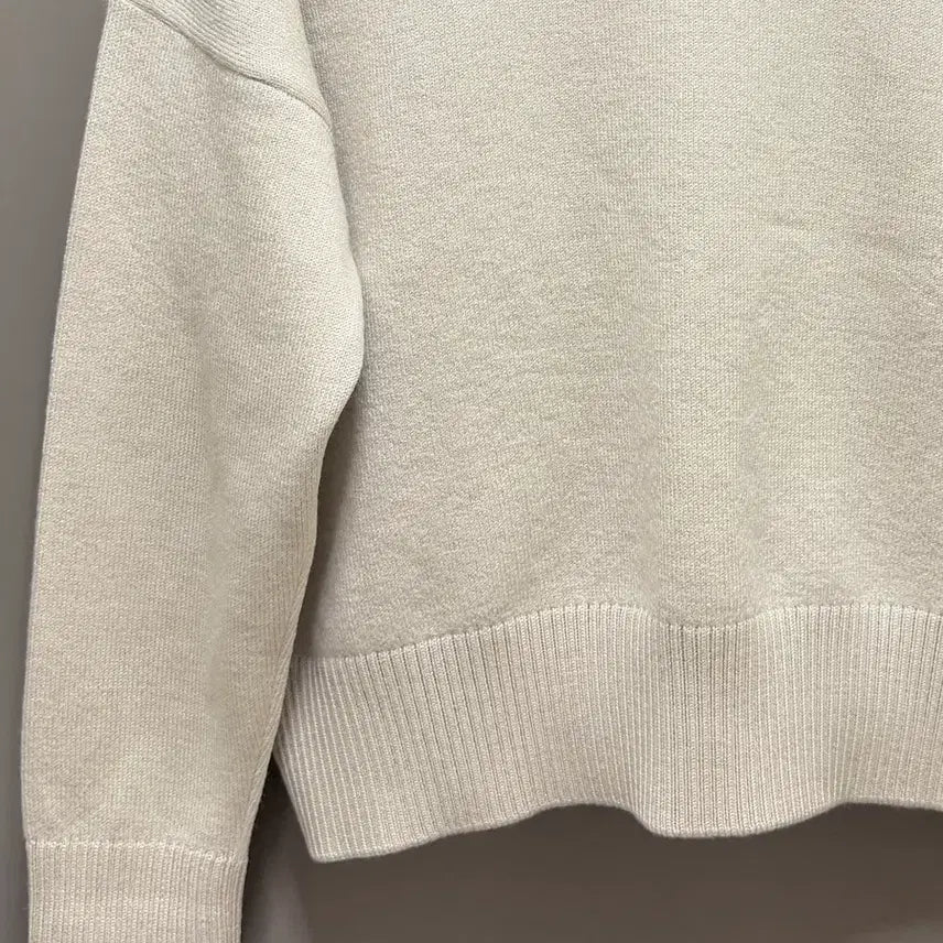 [BUNJANG] Ami Merino Wool Intarsia Knit Beige S / 아미 메리노울 인타르시아 니트 베이지 S