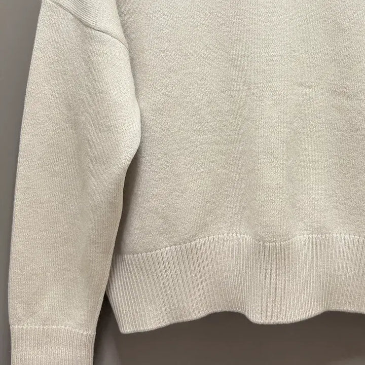 [BUNJANG] Ami Merino Wool Intarsia Knit Beige S / 아미 메리노울 인타르시아 니트 베이지 S