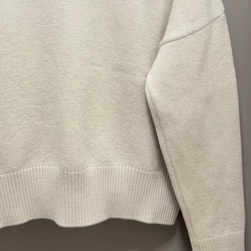 [BUNJANG] Ami Merino Wool Intarsia Knit Beige S / 아미 메리노울 인타르시아 니트 베이지 S