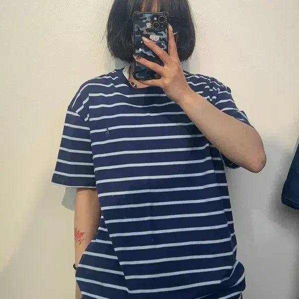 [SOLD OUT] 미디움 폴로 랄프 로렌 클래식 핏 스트라이프 저지 반팔 티셔츠