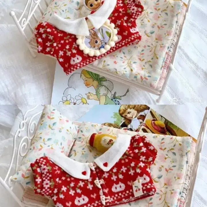 [SOLD OUT] 솜인형옷 20cm : 리버시블 레드베리 코트 20깅 솜옷 판매