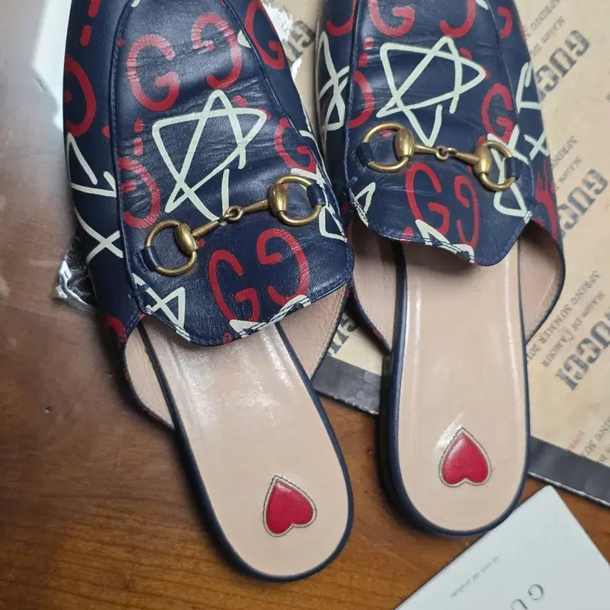 [BUNJANG] Gucci Ghost Princetown Mules (V) / 구찌 고스트 프린스타운 홀스빗 블로퍼 뮬 37.5 (방탄 뷔 착용)