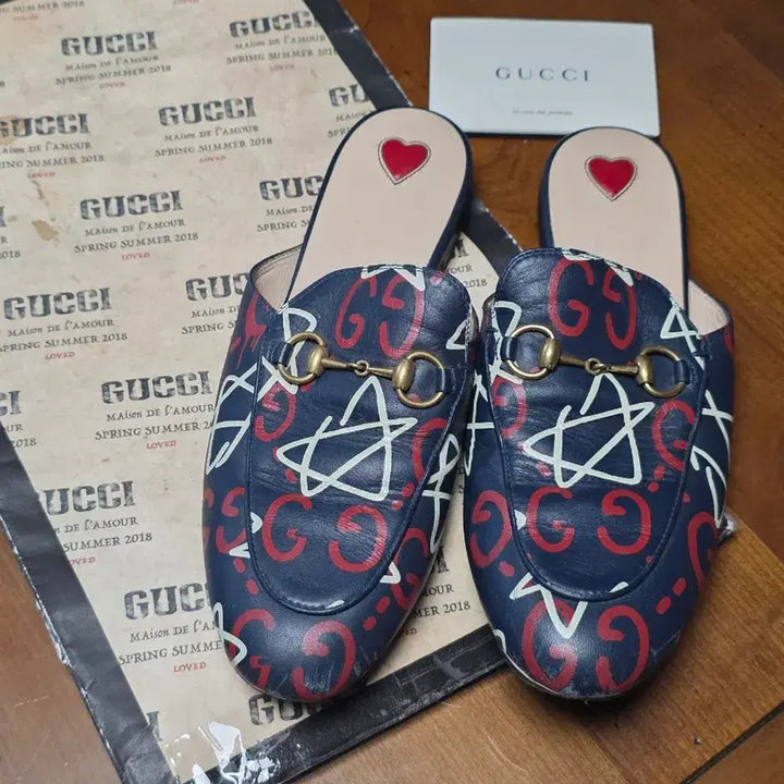 [BUNJANG] Gucci Ghost Princetown Mules (V) / 구찌 고스트 프린스타운 홀스빗 블로퍼 뮬 37.5 (방탄 뷔 착용)