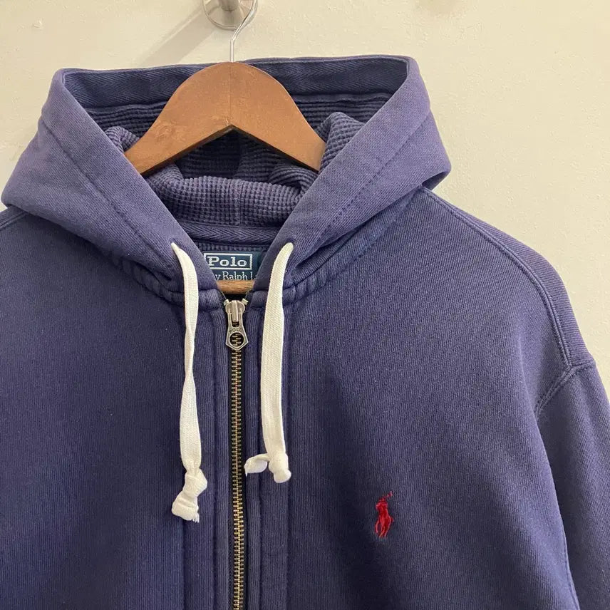 [BUNJANG] Polo N108 Waffle Hooded Zip-Up Navy / N108 폴로 와플 후드집업 네이비