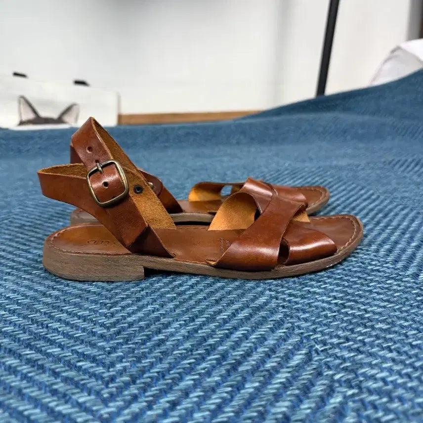 [BUNJANG] Ancoto Italian Leather Handmade Sandals / [MADE IN ITALY] 클래식 천연 가죽 핸드메이드 샌들 (상태 최