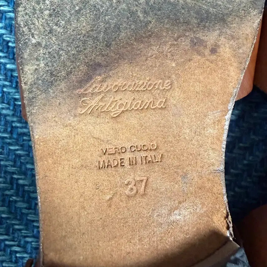 [BUNJANG] Ancoto Italian Leather Handmade Sandals / [MADE IN ITALY] 클래식 천연 가죽 핸드메이드 샌들 (상태 최