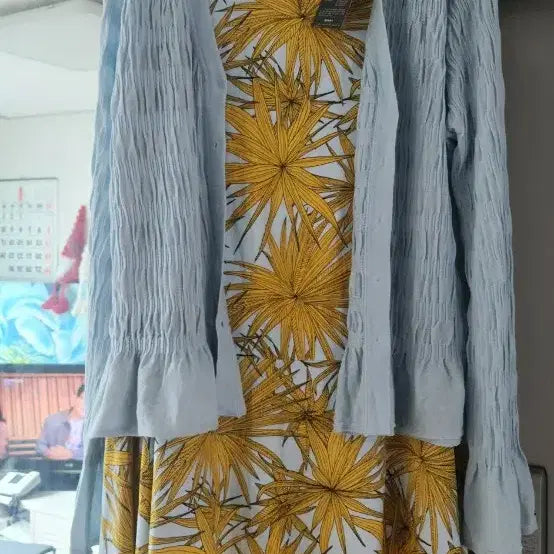 [BUNJANG] Brand Leaf Pattern Dress / 브랜드. 원피스 새제품 이뻐요~
