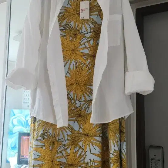 [BUNJANG] Brand Leaf Pattern Dress / 브랜드. 원피스 새제품 이뻐요~