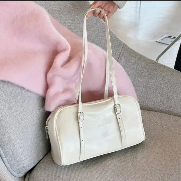 [BUNJANG] DailyEs Vintage Leather Tote Bag / 데일리에스 빈티지 레더 가죽 보부상 숄더백 도트백 가방