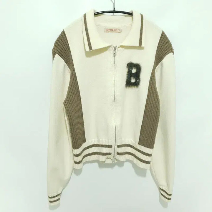 [BUNJANG] Bittercells Maron Soft Knit Zip-Up Cream / 비터셀즈 마론 소프트 니트 집업 크림 F_M2032