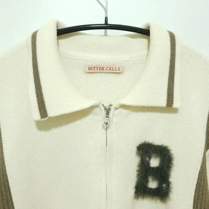 [BUNJANG] Bittercells Maron Soft Knit Zip-Up Cream / 비터셀즈 마론 소프트 니트 집업 크림 F_M2032