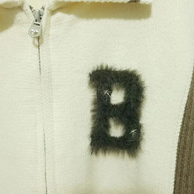 [BUNJANG] Bittercells Maron Soft Knit Zip-Up Cream / 비터셀즈 마론 소프트 니트 집업 크림 F_M2032