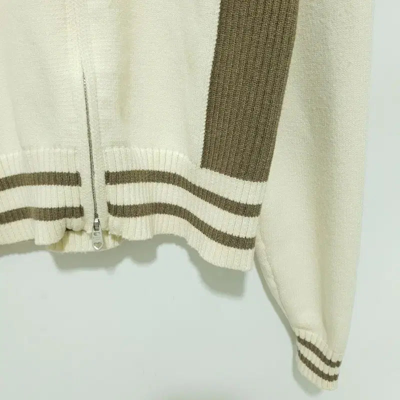 [BUNJANG] Bittercells Maron Soft Knit Zip-Up Cream / 비터셀즈 마론 소프트 니트 집업 크림 F_M2032