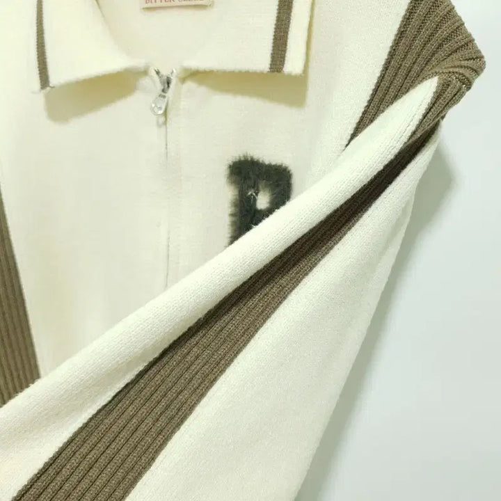 [BUNJANG] Bittercells Maron Soft Knit Zip-Up Cream / 비터셀즈 마론 소프트 니트 집업 크림 F_M2032