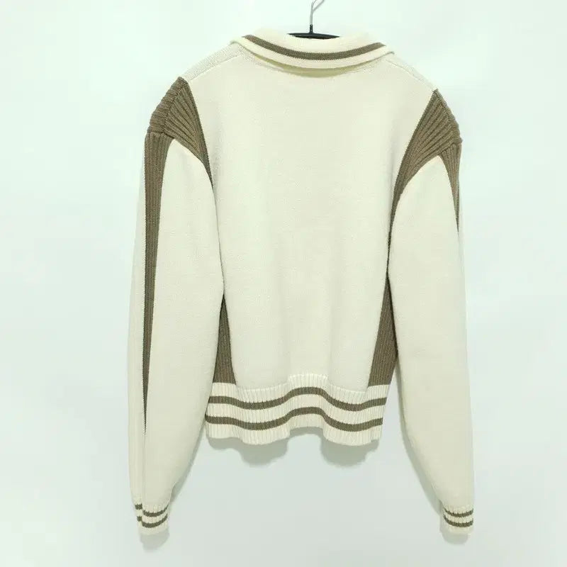 [BUNJANG] Bittercells Maron Soft Knit Zip-Up Cream / 비터셀즈 마론 소프트 니트 집업 크림 F_M2032