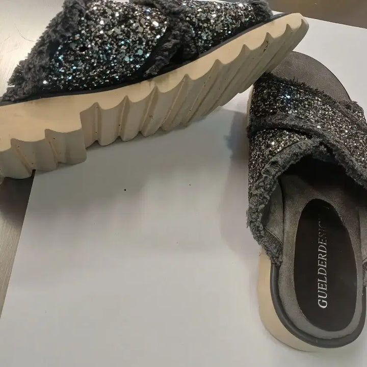 [BUNJANG] Glitter Cross Slippers - Size 230 / 글리터 크로스 슬리퍼 230