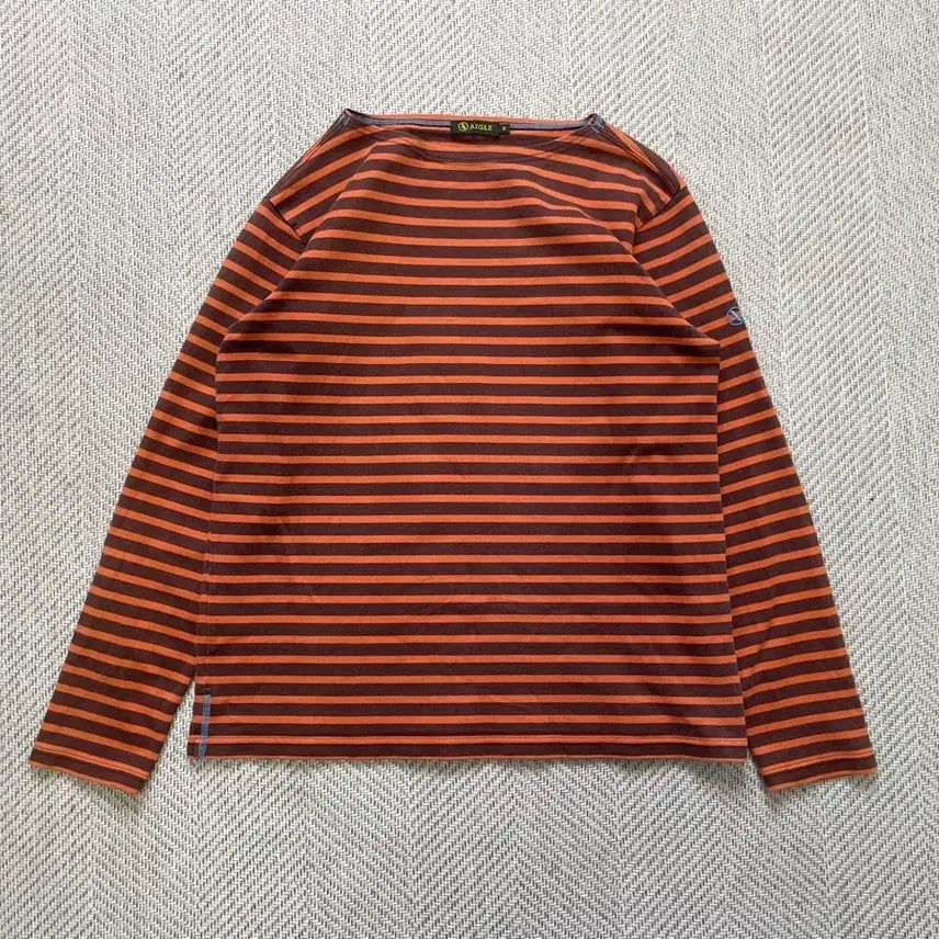 [BUNJANG] Aigle Striped Border Long Sleeve T-shirt / 빈티지 aigle 스트라이프 보더 긴팔티셔츠