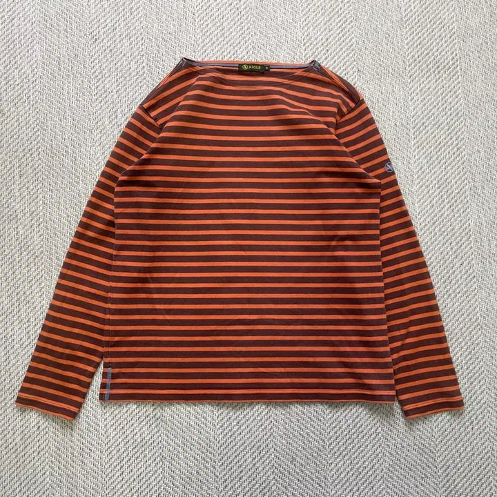 [BUNJANG] Aigle Striped Border Long Sleeve T-shirt / 빈티지 aigle 스트라이프 보더 긴팔티셔츠