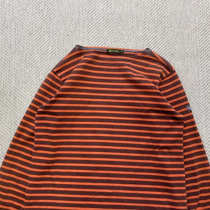 [BUNJANG] Aigle Striped Border Long Sleeve T-shirt / 빈티지 aigle 스트라이프 보더 긴팔티셔츠
