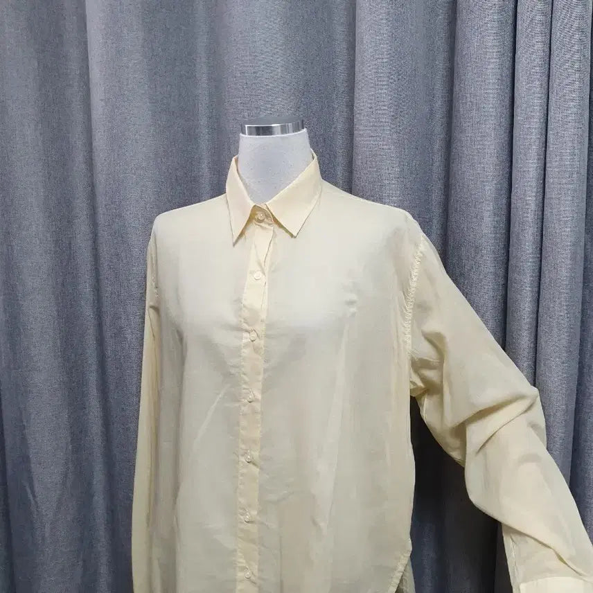 [BUNJANG] Sheer Yellow Cream Shirt / 쉬어 옐로 크림셔츠