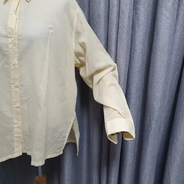 [BUNJANG] Sheer Yellow Cream Shirt / 쉬어 옐로 크림셔츠