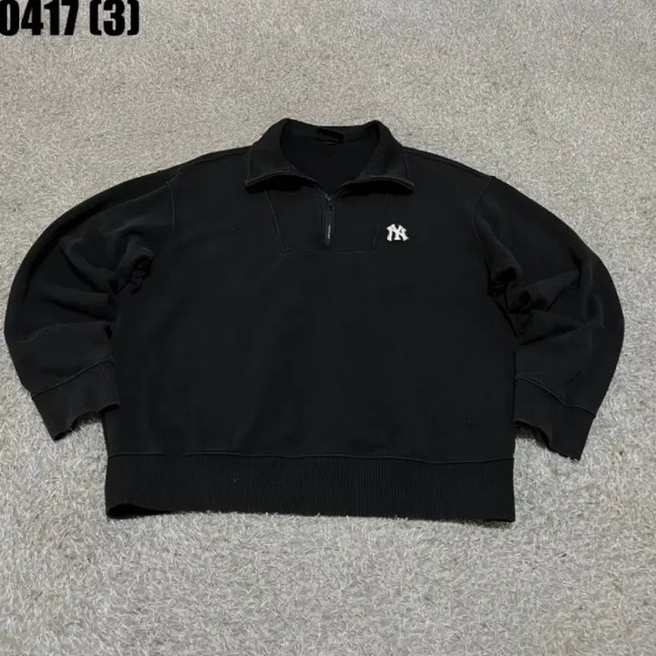 [BUNJANG] MLB New York Yankees Half-Zip Up Black / MLB 뉴욕 양키스 하프집업 블랙