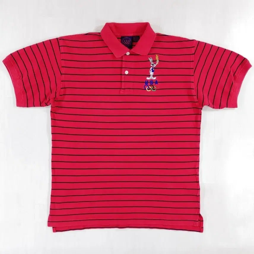 [BUNJANG] Warner Bros Bugs Bunny 1996 Atlanta Olympics Polo Shirt / 1996 애틀랜타 올림픽 벅스바니 반팔 카라티 S