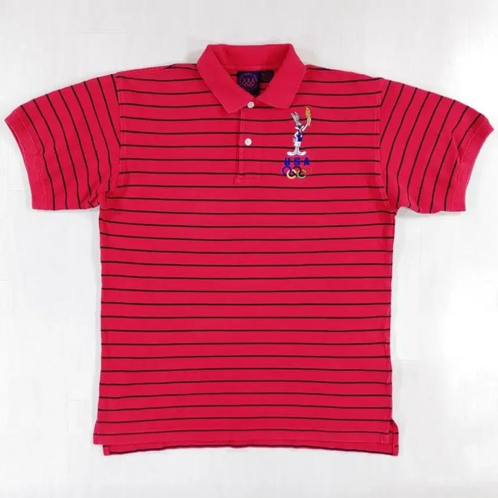 [BUNJANG] Warner Bros Bugs Bunny 1996 Atlanta Olympics Polo Shirt / 1996 애틀랜타 올림픽 벅스바니 반팔 카라티 S