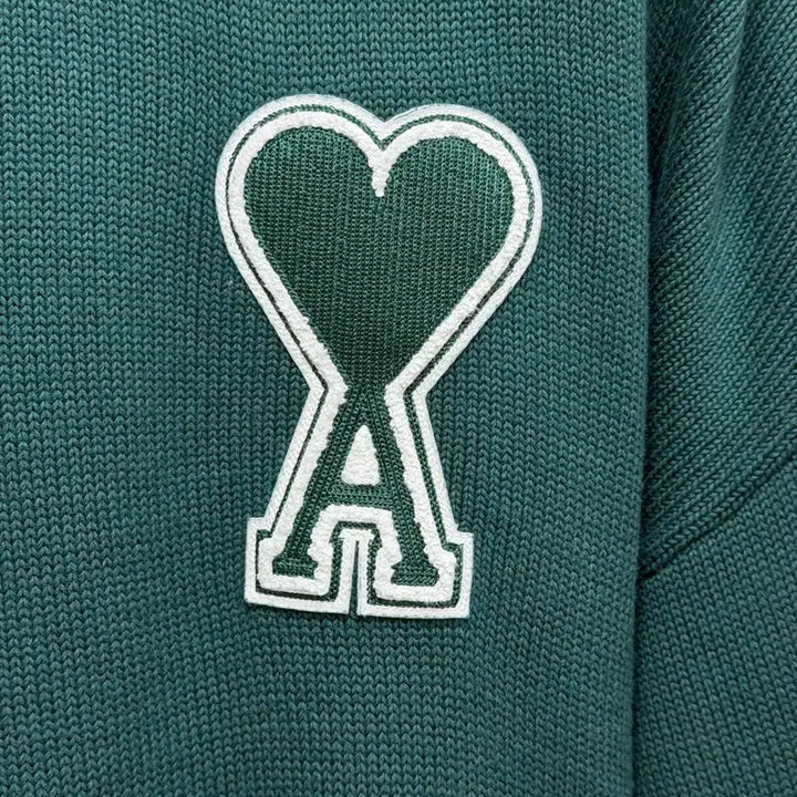 [BUNJANG] Ami Big Heart Intarsia Knit Green XL / 아미 빅하트 인타르시아 니트 그린 XL
