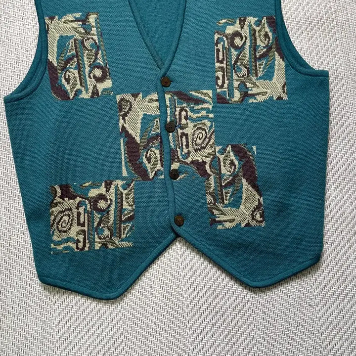 [BUNJANG] Vintage Green Iceland USA Ethnic Vest / 빈티지 그린아이슬란드 usa 에스닉 베스트