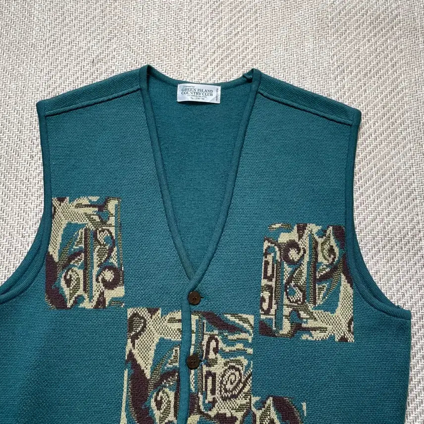 [BUNJANG] Vintage Green Iceland USA Ethnic Vest / 빈티지 그린아이슬란드 usa 에스닉 베스트