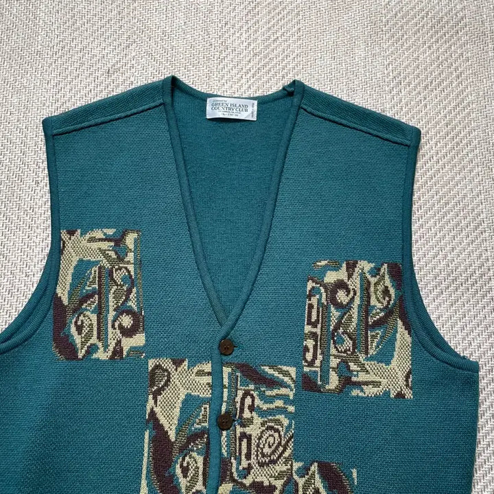 [BUNJANG] Vintage Green Iceland USA Ethnic Vest / 빈티지 그린아이슬란드 usa 에스닉 베스트