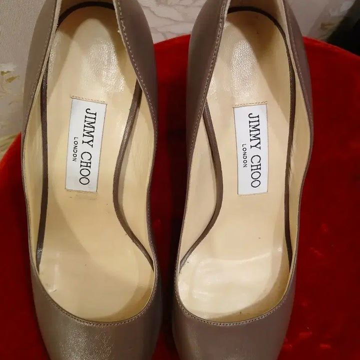 [BUNJANG] Jimmy Choo Evelyn Open-Toe Pumps Gray Brown Heels / 236. 지미추 에블린 오픈토 펌프스 힐 그레이 브라운 240사이즈