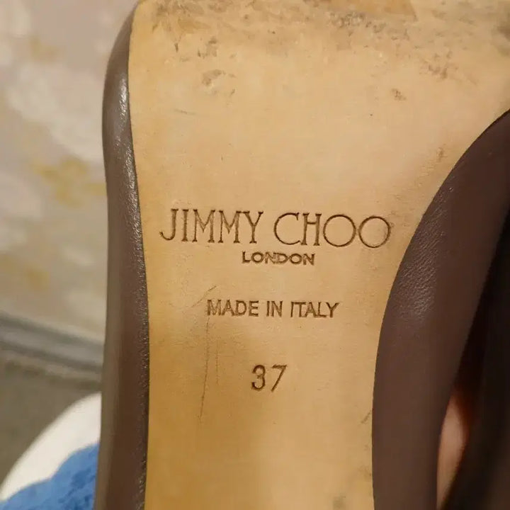 [BUNJANG] Jimmy Choo Evelyn Open-Toe Pumps Gray Brown Heels / 236. 지미추 에블린 오픈토 펌프스 힐 그레이 브라운 240사이즈