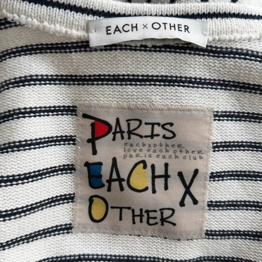 [BUNJANG] EACH &amp; OTHER Striped V-Neck Cardigan / [택포] [F] EACH &amp; OTHER 스트라이프 브이넥 가디건