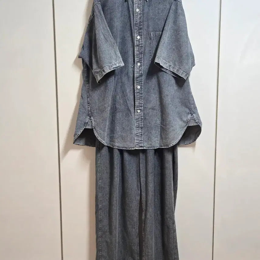 [SOLD OUT] 파르티멘토 스톤 워싱 데님 블루 셔츠 XL 팬츠 L 셋업