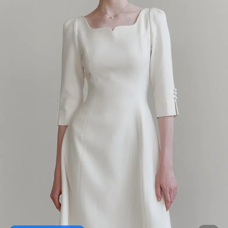 [BUNJANG] Flowoom Cocktail Heart Neck Dress - Ivory (Size M) / Flowoom Cocktail Heart Neck Dress 아이보리m