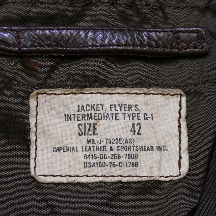 [BUNJANG] US Navy G-1 Flight Jacket (1976) - Imperial Leather &amp; Sportswear Inc. - Vintage / [L] 1976년 미해군 US Navy G-1 플라이트 자켓 오리지널