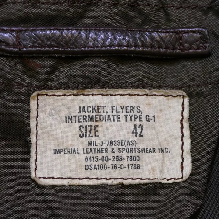 [BUNJANG] US Navy G-1 Flight Jacket (1976) - Imperial Leather &amp; Sportswear Inc. - Vintage / [L] 1976년 미해군 US Navy G-1 플라이트 자켓 오리지널