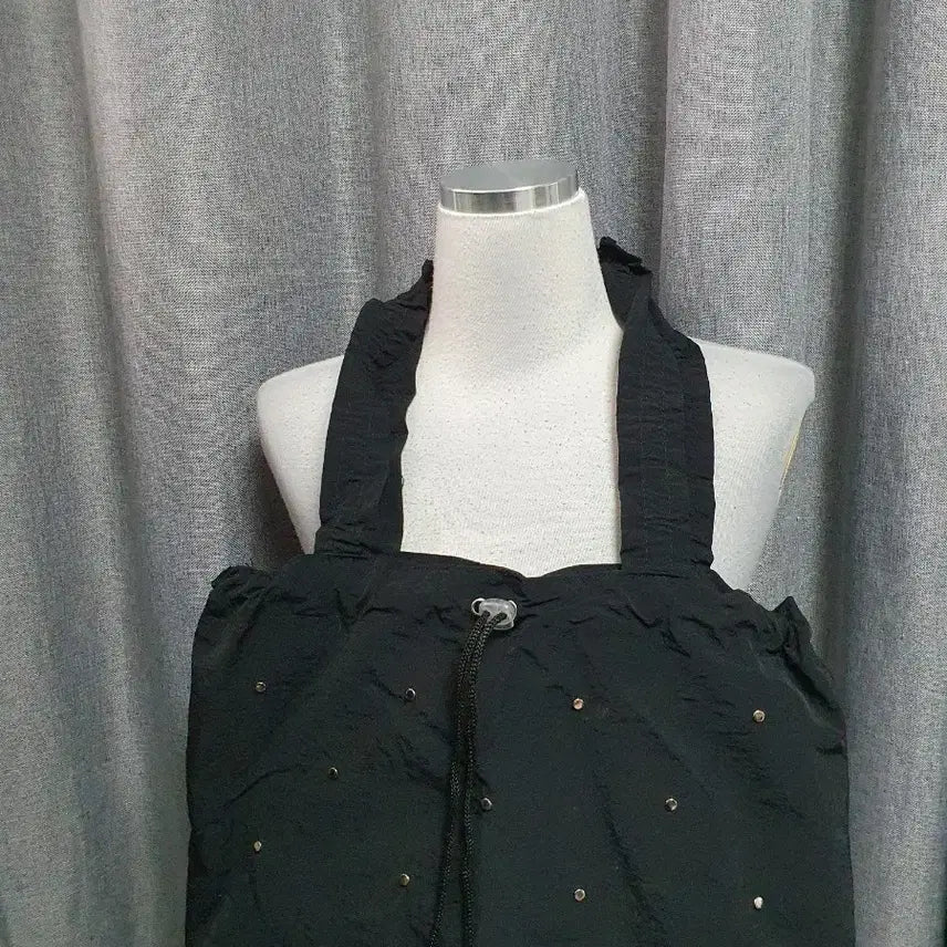 [BUNJANG] Nylon Black Shoulder Bag / 찡디테일 나일론 블랙 숄더백