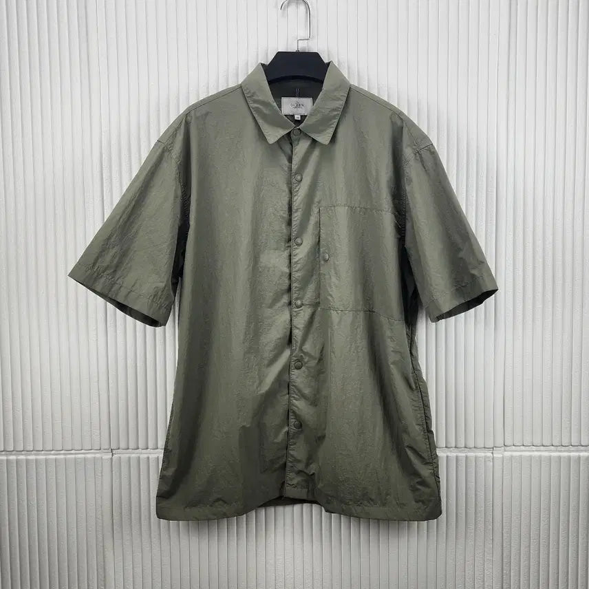 [BUNJANG] Olzen Solid Nylon Pocket Short Sleeve Shirt / [100]올젠 솔리드 나일론 포켓 반팔셔츠