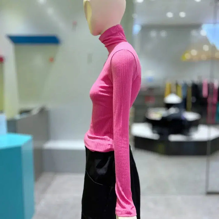 [BUNJANG] Lucky Chouette Pink Ribbed Knit Top / 럭키슈에뜨 핑크색 골지 티셔츠 36