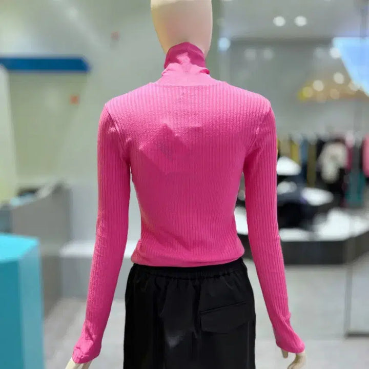 [BUNJANG] Lucky Chouette Pink Ribbed Knit Top / 럭키슈에뜨 핑크색 골지 티셔츠 36