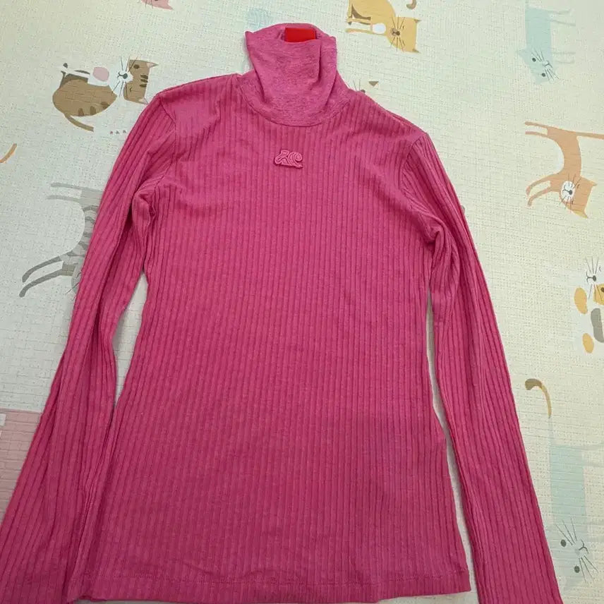 [BUNJANG] Lucky Chouette Pink Ribbed Knit Top / 럭키슈에뜨 핑크색 골지 티셔츠 36