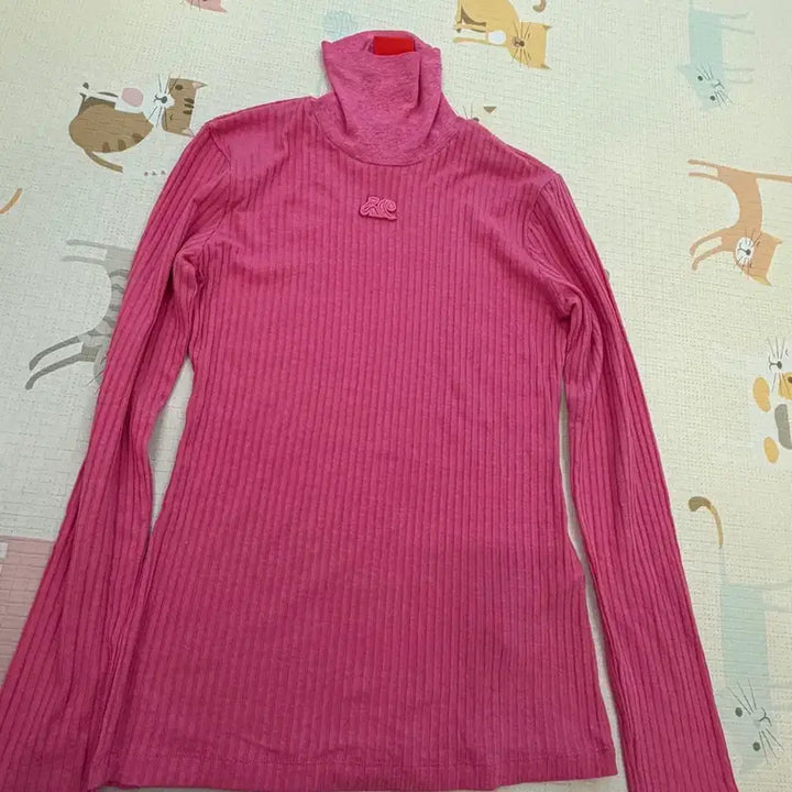 [BUNJANG] Lucky Chouette Pink Ribbed Knit Top / 럭키슈에뜨 핑크색 골지 티셔츠 36