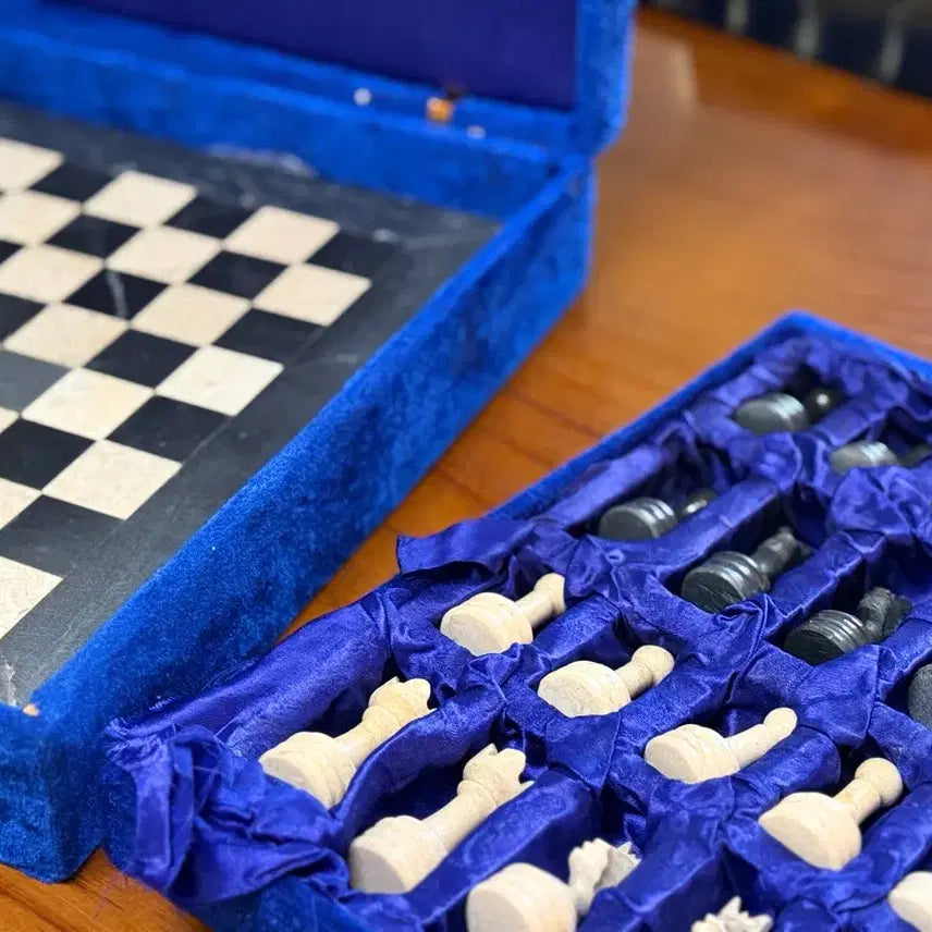 [BUNJANG] Vintage Pakistani Marble Chessboard / 파키스탄 빈티지 대리석 체스판