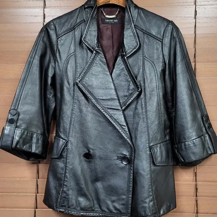 [BUNJANG] Kenneth Lady Black 3/4 Lambskin Jacket / 케네스레이디 블랙 3부 양가죽 자켓ㅡ85 ㅡ90 ㅡ160