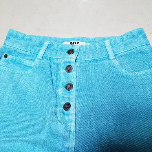 [BUNJANG] SJYP HanSam Wide Collar Denim Jeans S / sjyp 한섬 와이드 컬러 데님진 s 폴1321
