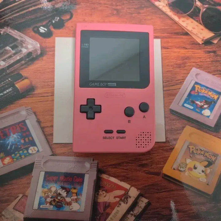 [BUNJANG] Nintendo Game Boy Pocket Pink Bundle with 5 Game Cartridges / 닌텐도 게임보이 포켓 핑크 + 알팩5개