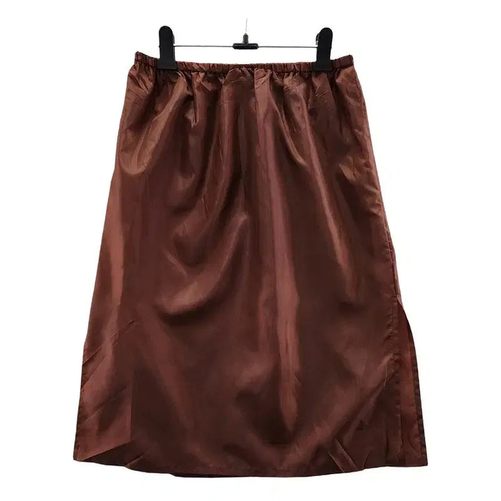 [BUNJANG] Vintage Y2K Minimalist Satin Brown Skirt / 빈티지 Y2K 미니멀 새틴 브라운 스커트